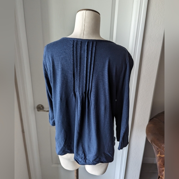 Merona Navy Jersey Knit Cropped Cardigan - Picture 4 of 7